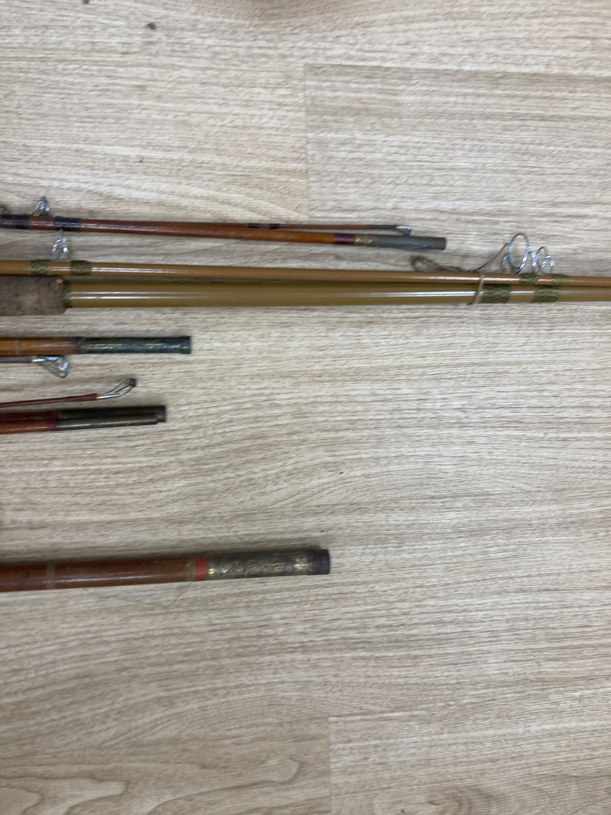 Five various fishing rods